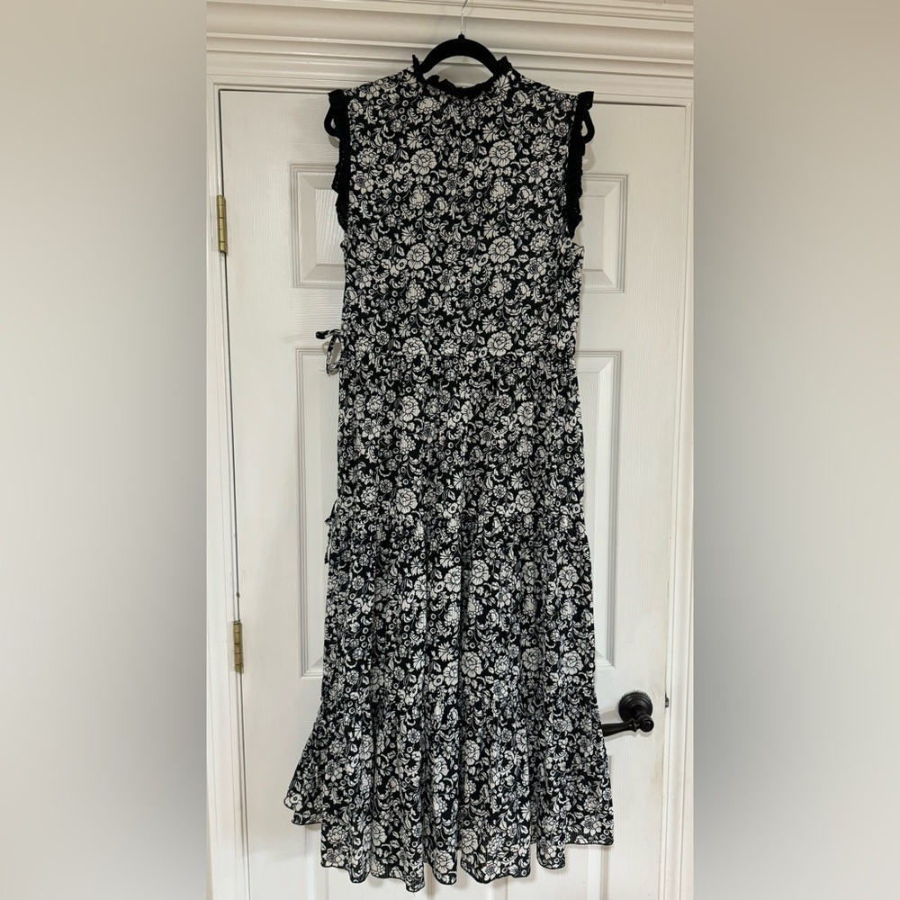See by Chloe-Floral MIDI Dress Black/White Peonies Sz 44 (Large 12-14) - Picture 11 of 15